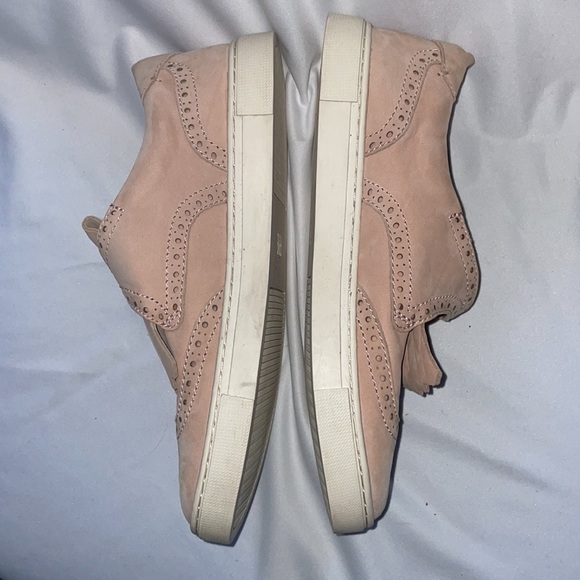 Frye Gemma Kiltie Brogue Monk Strap Sneakers Blush Pink size 7.5 - Picture 3 of 16